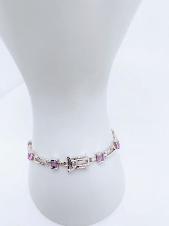 Signed Vintage DBJ Amethyst and Silver Bracelet