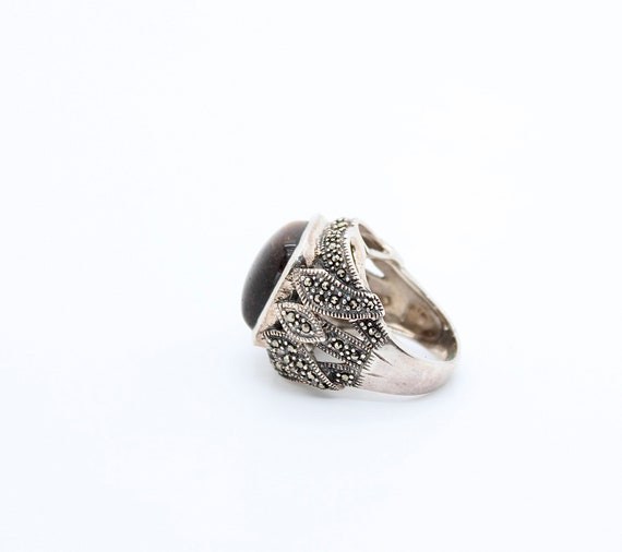 Tiger's Eye Marcasite Ring - image 9