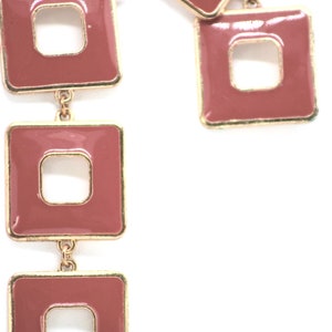 Rose Pink Square Vintage Necklace image 4