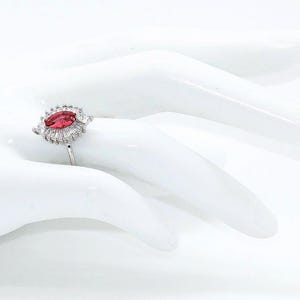 Dainty Pink and White Cubic Zirconia Vintage Ring