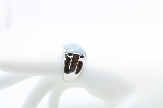 Large Larimar Stone and Silver Ring - image 4