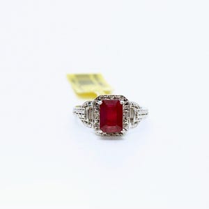 Ruby and Silver Vintage STS Ring