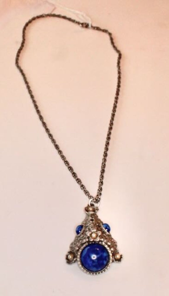 Coro 1940's Vintage Signed Lapis Lazuli Necklace - image 4