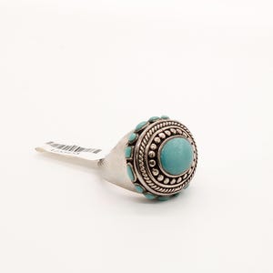 Vintage Signed Turquoise and Sterling Silver Ring