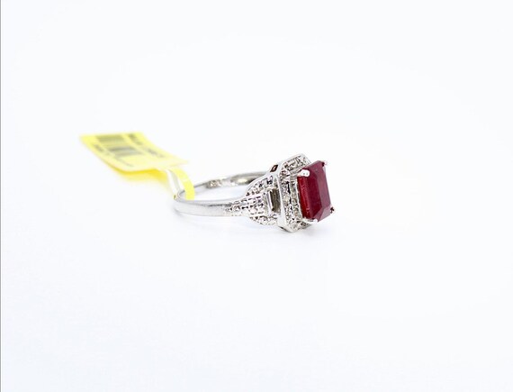 Ruby and Silver Vintage STS Ring - image 3