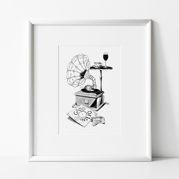 An Ineffable Pair illustration by Savage Pieces, inspired by Good Omens. Digital Print, A4, A3 Wall Art