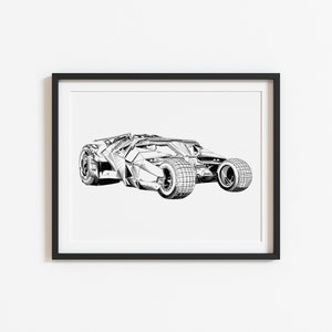 Das Tumbler Fledermausmobil aus dem Dunklen Ritter von Savage Pieces. Inspiriert von der Dark Knight Trilogy von Batman Films