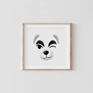 K.K.Slider Face Digital Print by Savage Pieces, inspired by Animal Crossing. 20cm x 20cm