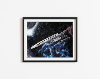Normandy Digital Print by Savage Pieces. Painting inspired by the Mass Effect Universe.