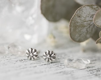 Sterling Silver Daisy Earrings, Daisy Stud Earrings, Daisy Post Earring, I Pick You Flower Earrings