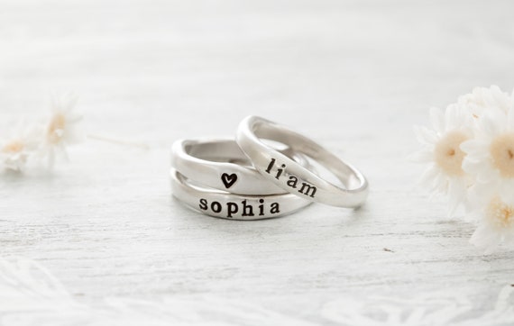Fridja Letter Ring Alphabet Ring Name Ring Custom Initial Ring Love One Ring  - Walmart.com