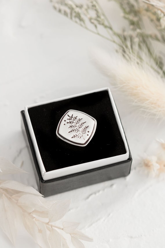 Handmade Sterling Silver Fern Pattern Ring • Leaf Ring • Nature Ring • Forest Ring • Fern Jewelry • Botanical Ring • Silver Woodland Ring