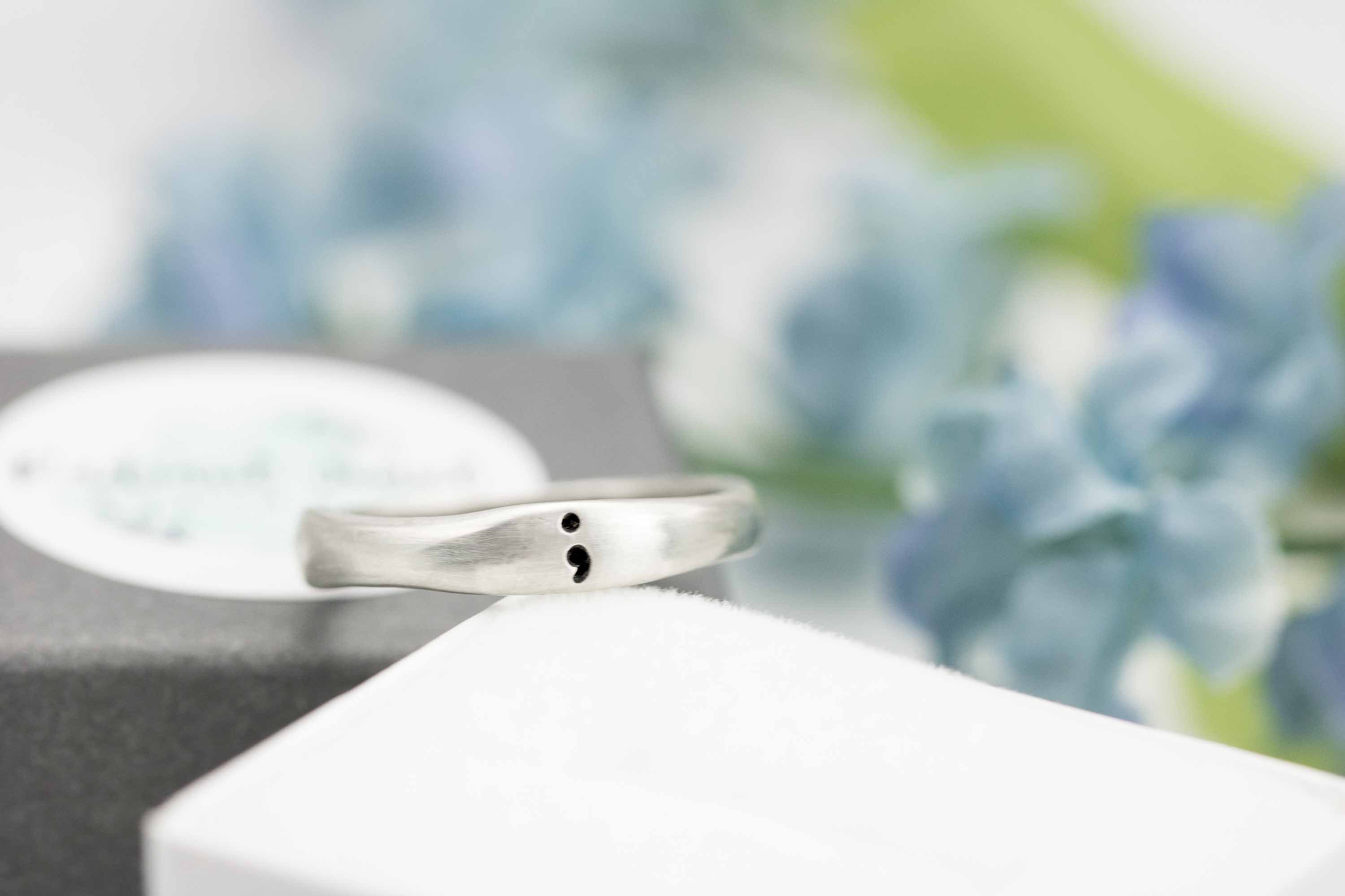 Sterling Silver Semi Colon Suicide and Mental Illness Awareness Ring ...