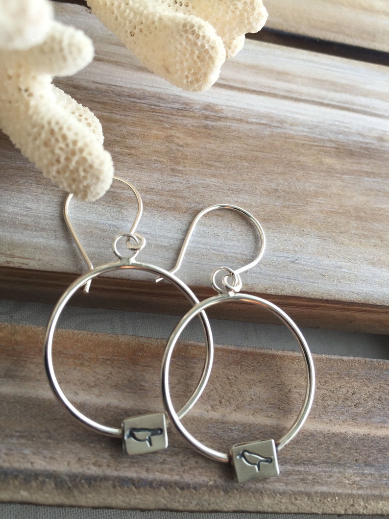 Silver Bird Earrings Silver Hoop Earrings Bird Jewelry Sterling Silver Hoops Big Hoop Earrings Sundance Style Jewelry Bird Earrings