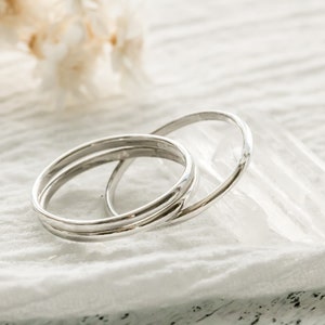 Simple Sterling Silver Ring Band For Women ∙ Stacking Rings ∙ Dainty Silver Ring, Silver Boho Ring ∙ Rustic Silver Rings ∙ Thin Silver Rings