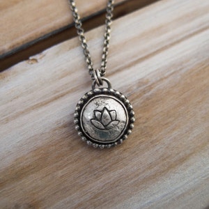 Yoga Necklace, Lotus Flower Necklace, Yoga Accessories, Sterling Silver Lotus Flower Necklace, Silver Lotus Jewelry, Lotus Charm, Namaste,
