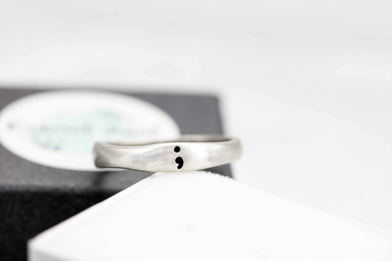 Sterling Silver Semi Colon Suicide and Mental Illness Awareness Ring ...