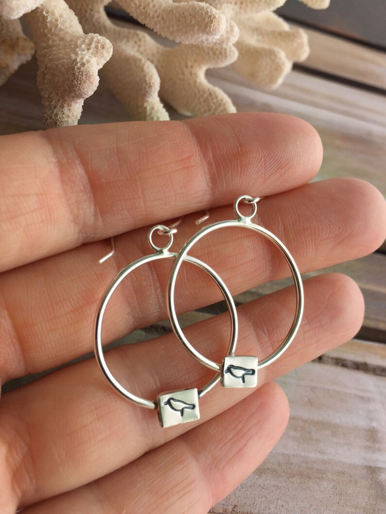Silver Bird Earrings Silver Hoop Earrings Bird Jewelry Sterling Silver Hoops Big Hoop Earrings Sundance Style Jewelry Bird Earrings
