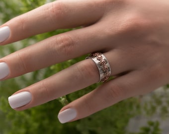 I Pick You madeliefjering, I Pick You spinnerring, sterlingzilveren ringen voor vrouwen, koperen madeliefjering, Fidgetring, angstring, ADHD-ring