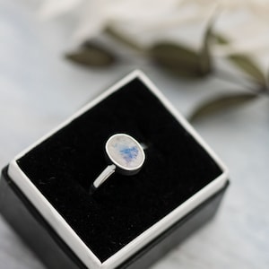 Sterling Silver Moonstone Ring • Gift for Her • Statement Women&#39;s Jewelry • US Sizes 6-9.5