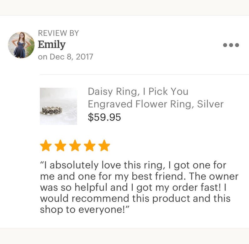 Daisy Ring, I Pick You Engraved Flower Ring, Silver Daisy Ring, Sterling Silver Rings For Women, Daisy Chain Ring Band, Silver Stacking Ring image 6