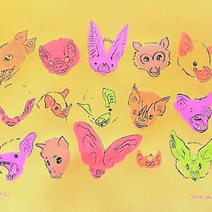Bats Four Color Screenprint
