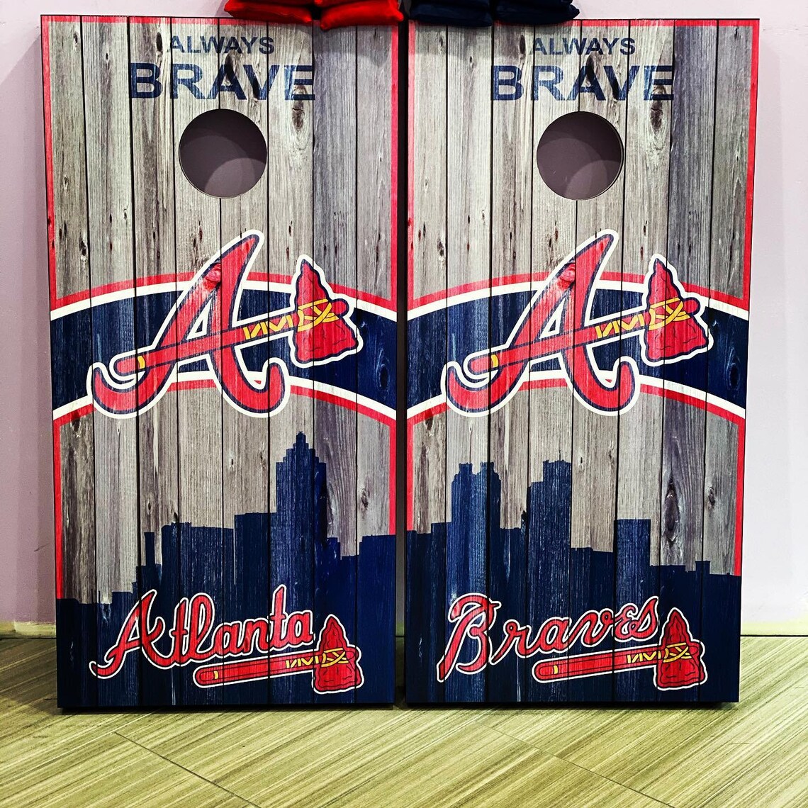 Atlanta Braves Custom Corn Hole Boards With Bags Etsy