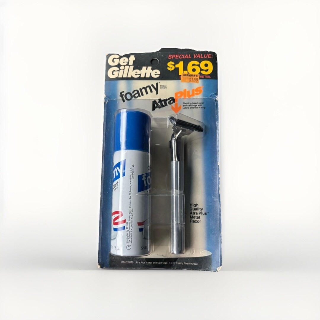 NOS Vintage Gillette ATRA Plus Cartridge Razor Foamy Ultra Sport Shave ...