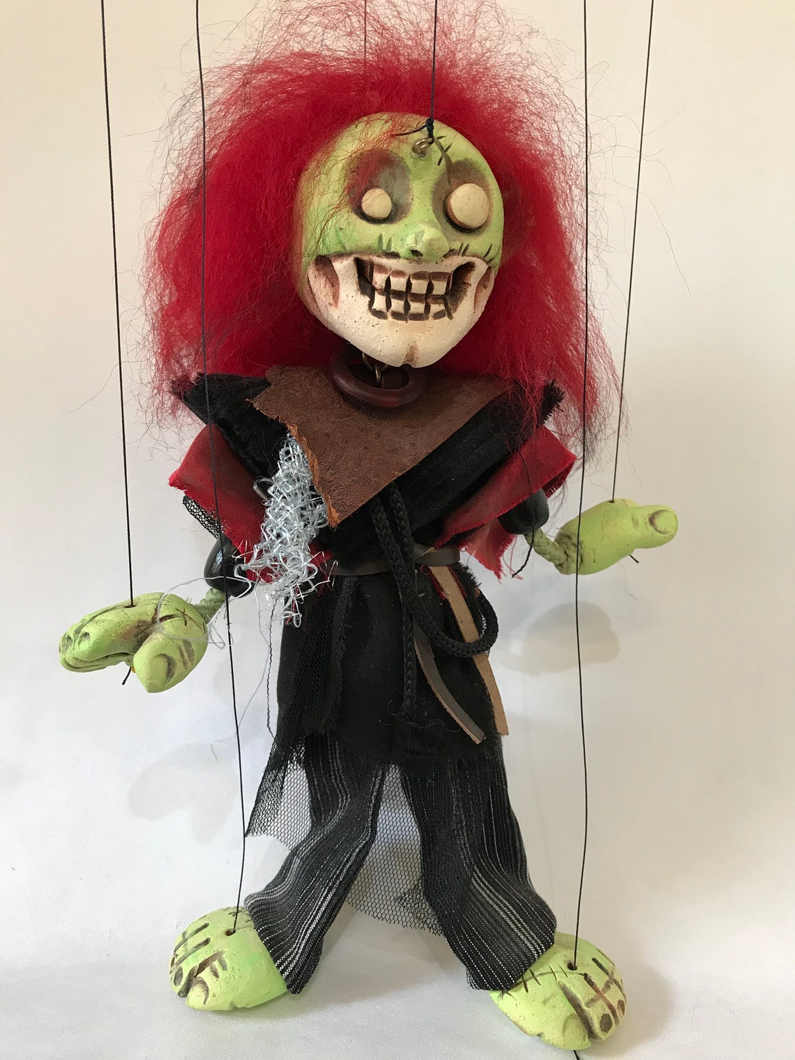 Dead Red Zombie puppet Limited Edition. Handmade Etsy