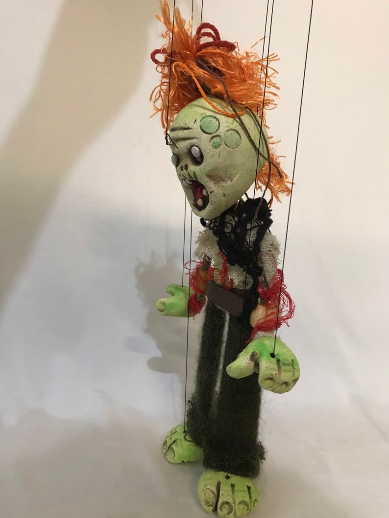 Dead Eddie Zombie Puppet Glowinthedark Eyes Etsy