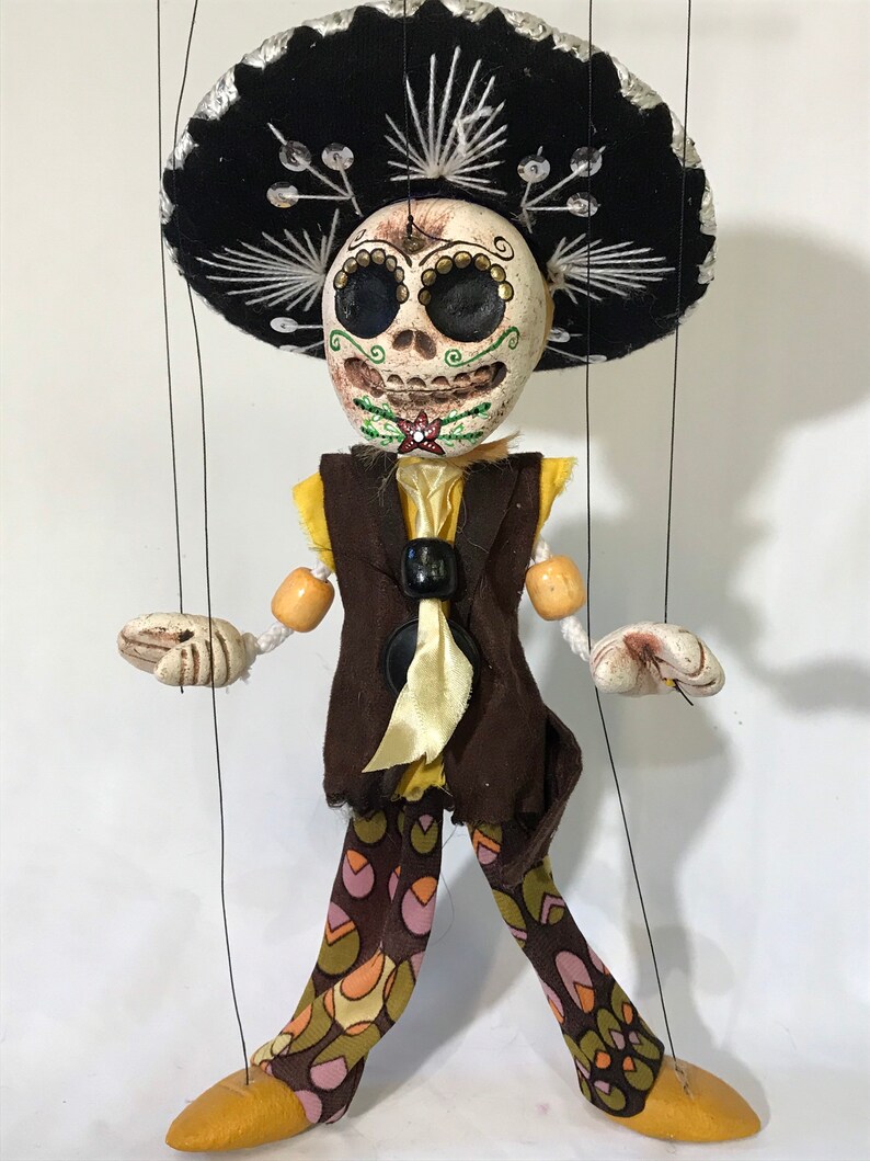 Day of the Dead Señor marionette puppet. Handmade by The | Etsy