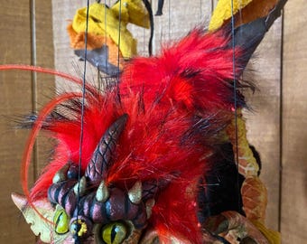 Zerafina: Fire Dragon Elemental Marionette Puppet