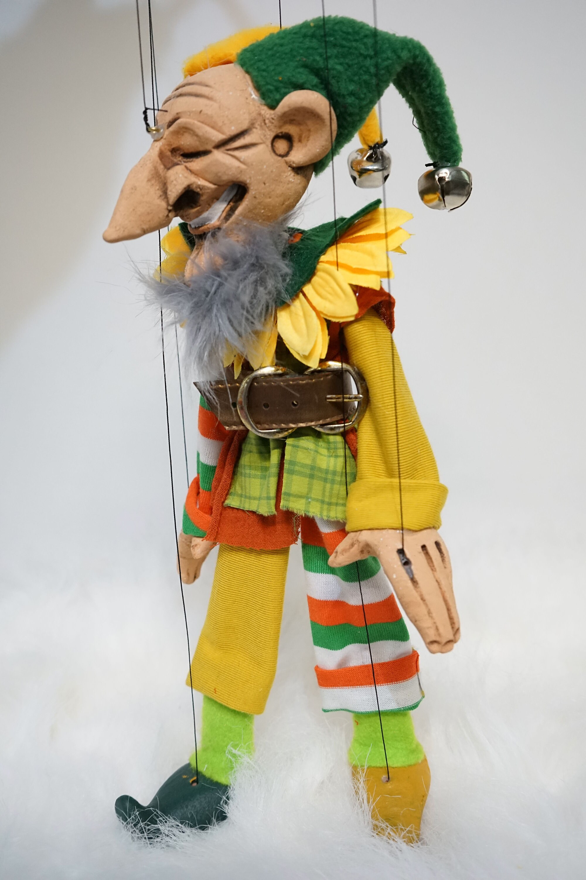 Merry Jerry Jester / Pied Piper Ooak Handmade Puppet by The Squeaking Tribe