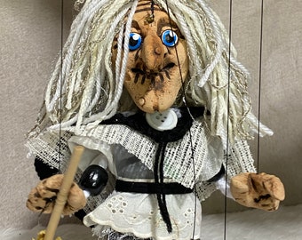 Morag the Grey - Witch Marionette