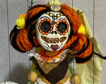 Day-of-the-Dead Señorita - Marionette Puppet