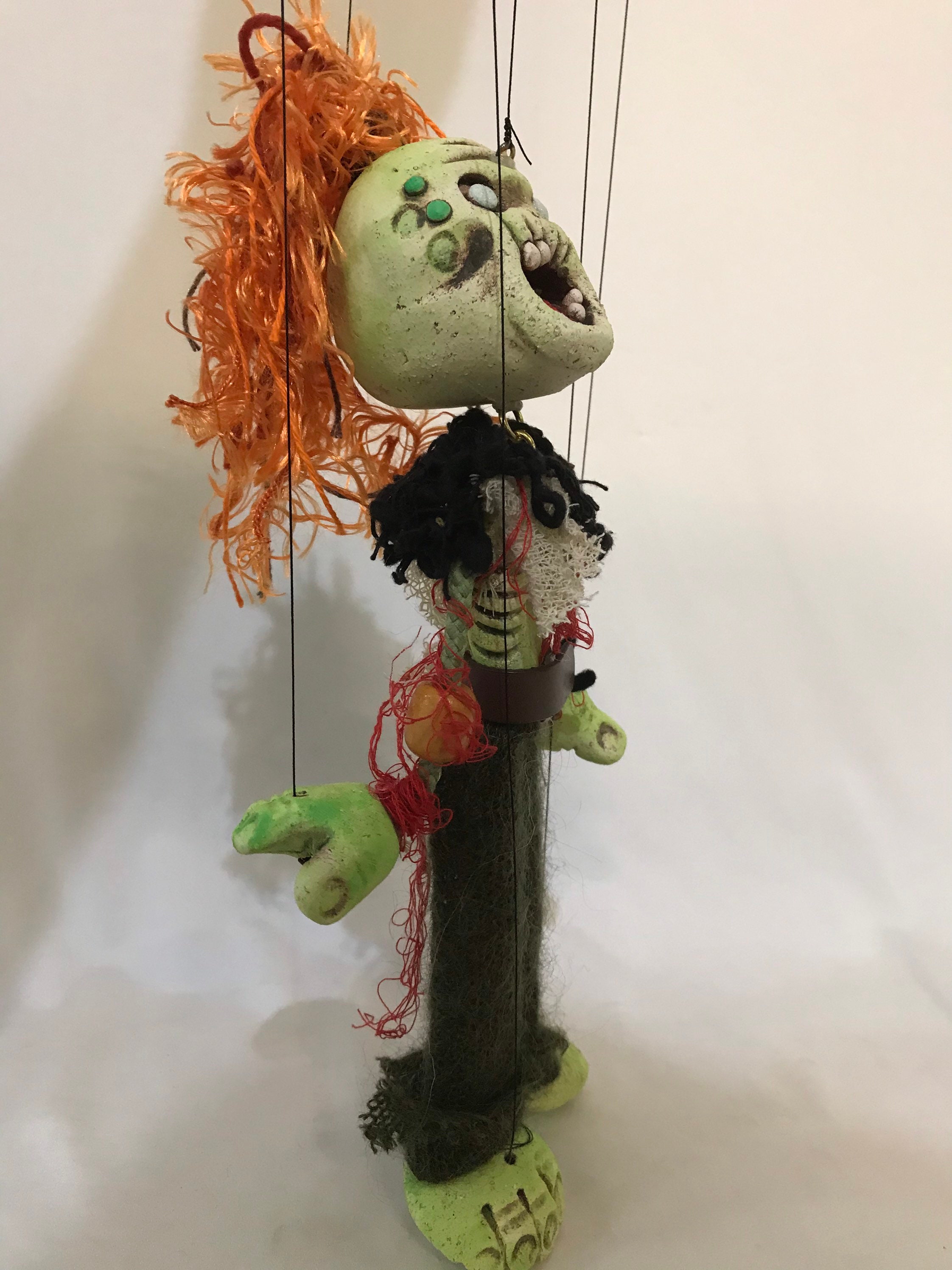 Dead Eddie Zombie puppet GlowintheDark Eyes Etsy