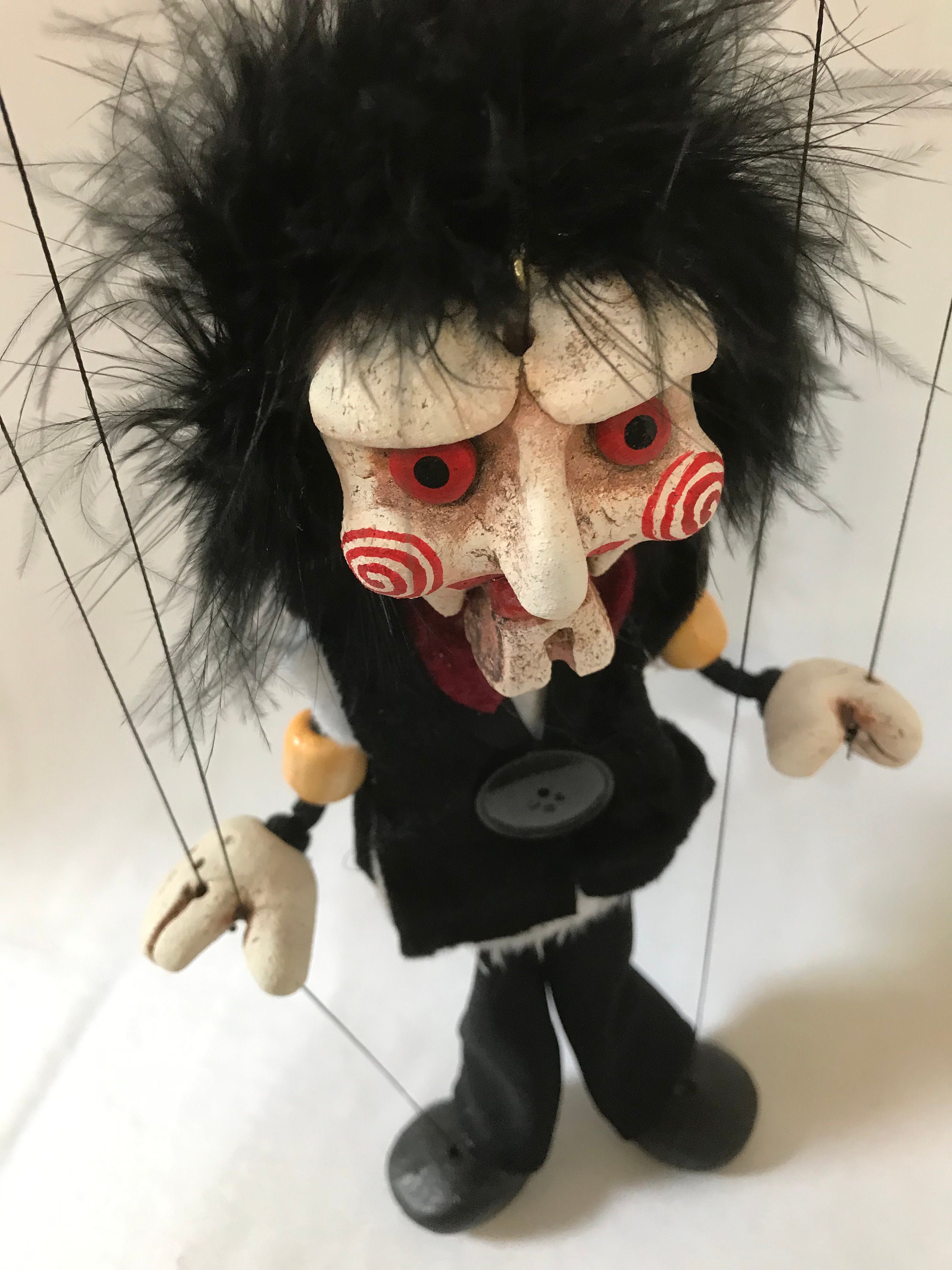 Jigsaw puppet with moving jaw Handmade Etsy