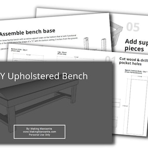 DIY Upholstered Bench Plans  |  Modern Wooden Bench Perfect for Bedrooms