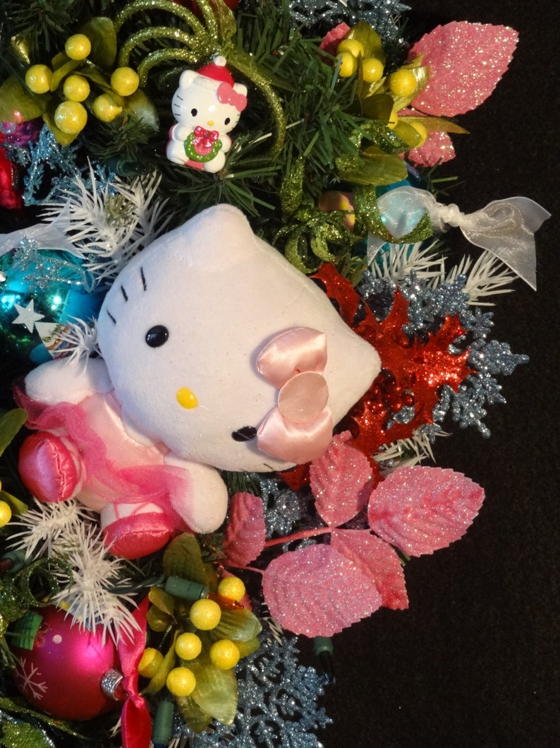 Hello Kitty Themed Lighted Christmas WreathHello Kitty Etsy