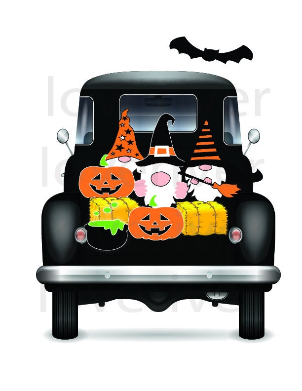 Halloween gnomes truck downloads png digital downloads  etsy