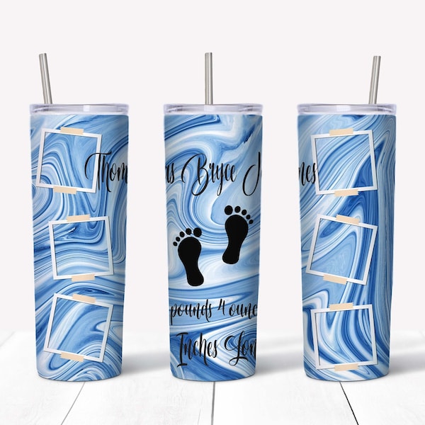 New Baby tumbler/Newborn baby tumbler/Newborn photo tumbler/Personalized baby tumbler for mom