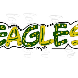 Eagles Green and Gold PNG Sublimation digital download