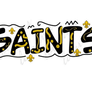Saints Fleur de Lis Black and Gold PNG Sublimation digital download