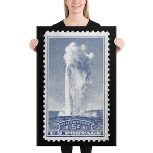 Sello estadounidense n.° 744, 1934, 5 centavos, Parque Nacional de Yellowstone, impresión de póster
