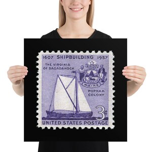 US Stamp #1095 - 1957 3 Cent Schiffsbaujubiläum - Poster Print