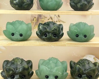 クリスタルヘッジホッグ：グリーンジェイド彫刻、癒しのクリスタルペット