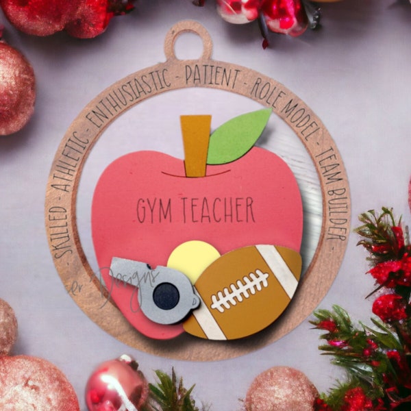 Gym Teacher Ornament, Teacher Christmas Ornament, Teacher Gift, Personalized, Teacher's Name