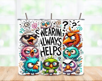 Bicchiere termico da 20 oz con uccelli sarcastici