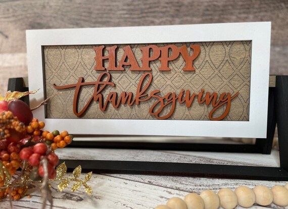 Frame Sold Separately Holiday Collection Inserts for LumiSign Happy Thanksgiving 