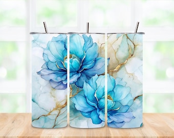 Bicchiere termico da 20 oz con stampa floreale a inchiostro ad alcol